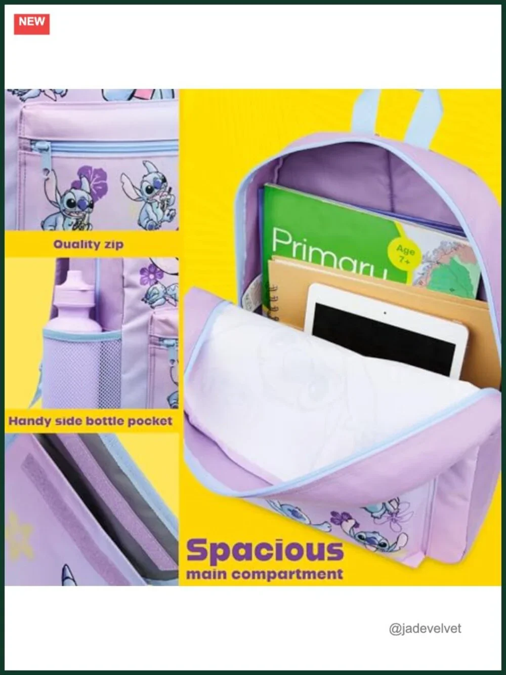 Disney Stitch Backpack Set with Lunch Bag, Water Bottle and Pencil Case